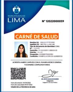 carnet sanidad lima|Certificado de salud